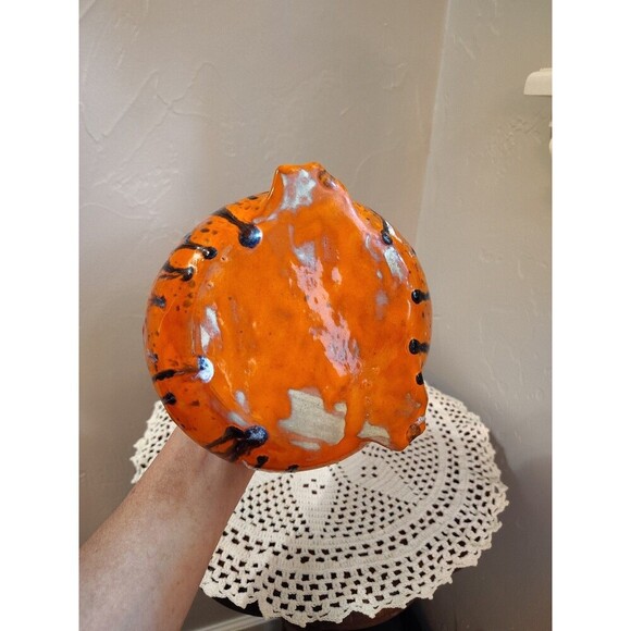 Handmade Speckled Duck Decanter Orange With Multicolor Spots Duck Collector - Picture 8 of 12